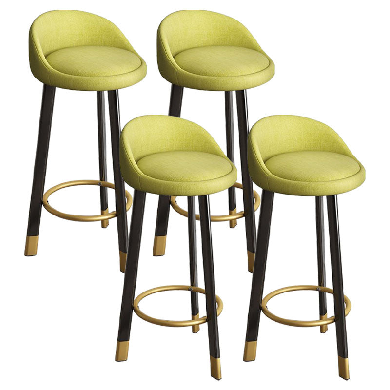 Glam Reception Upholstered Stool Matte Finish Round Footrest Stool