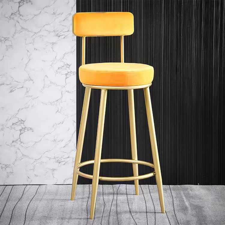 Scandinavian Round Armless Counter Stools Upholstered Bar Stools for Home
