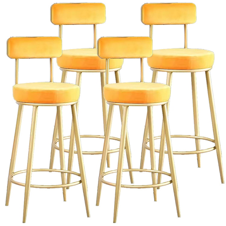 Scandinavian Round Armless Counter Stools Upholstered Bar Stools for Home