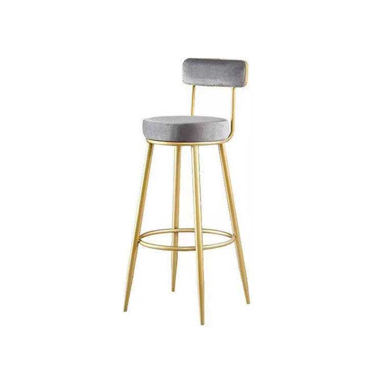 Scandinavian Round Armless Counter Stools Upholstered Bar Stools for Home