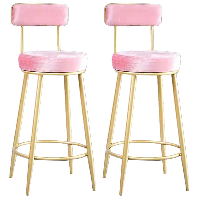 Scandinavian Round Armless Counter Stools Upholstered Bar Stools for Home
