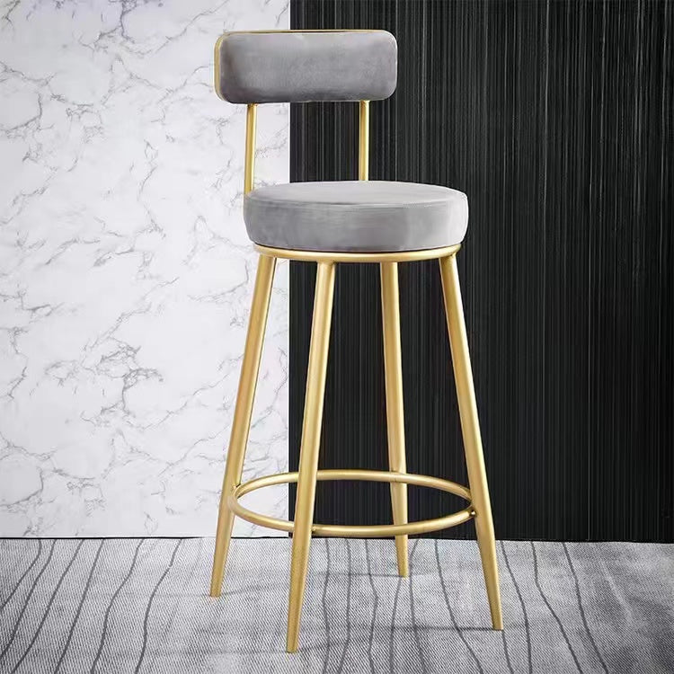 Scandinavian Round Armless Counter Stools Upholstered Bar Stools for Home