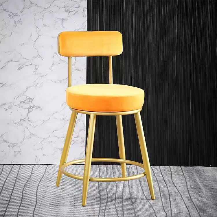 Scandinavian Round Armless Counter Stools Upholstered Bar Stools for Home