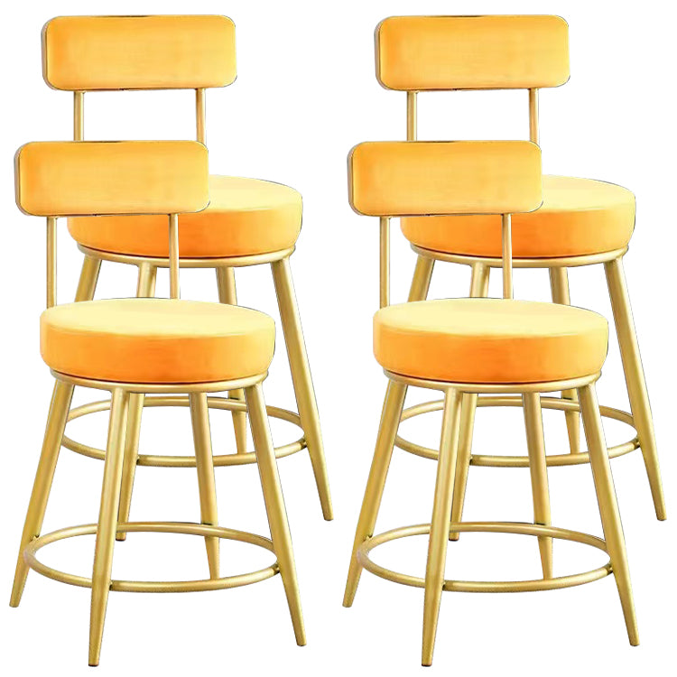 Scandinavian Round Armless Counter Stools Upholstered Bar Stools for Home