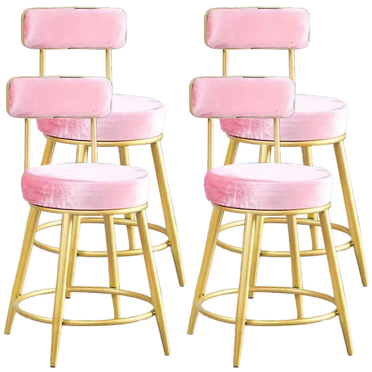 Scandinavian Round Armless Counter Stools Upholstered Bar Stools for Home