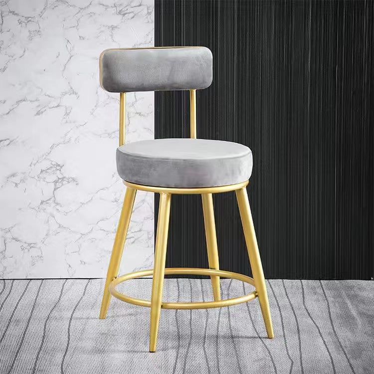 Scandinavian Round Armless Counter Stools Upholstered Bar Stools for Home