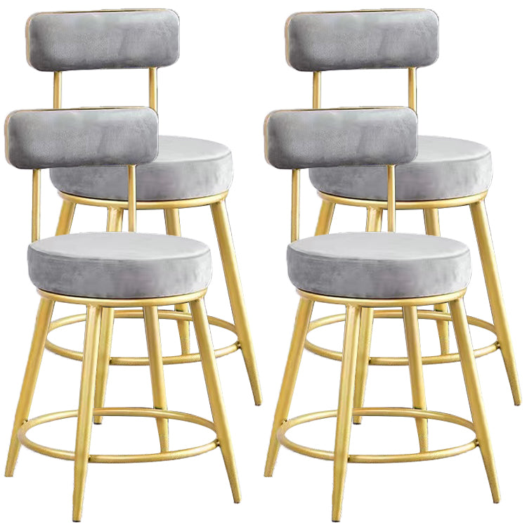 Scandinavian Round Armless Counter Stools Upholstered Bar Stools for Home