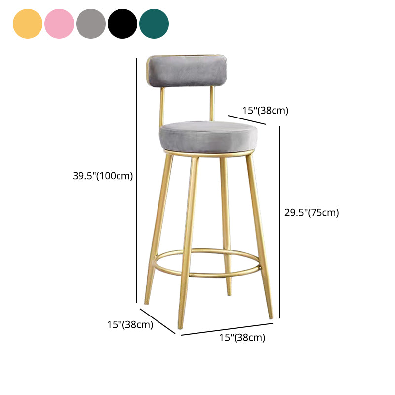 Scandinavian Round Armless Counter Stools Upholstered Bar Stools for Home