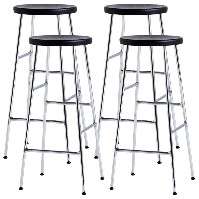 Modern Footrest Backless Barstool Matte Finish Oak Wood Coffee Shop Stool