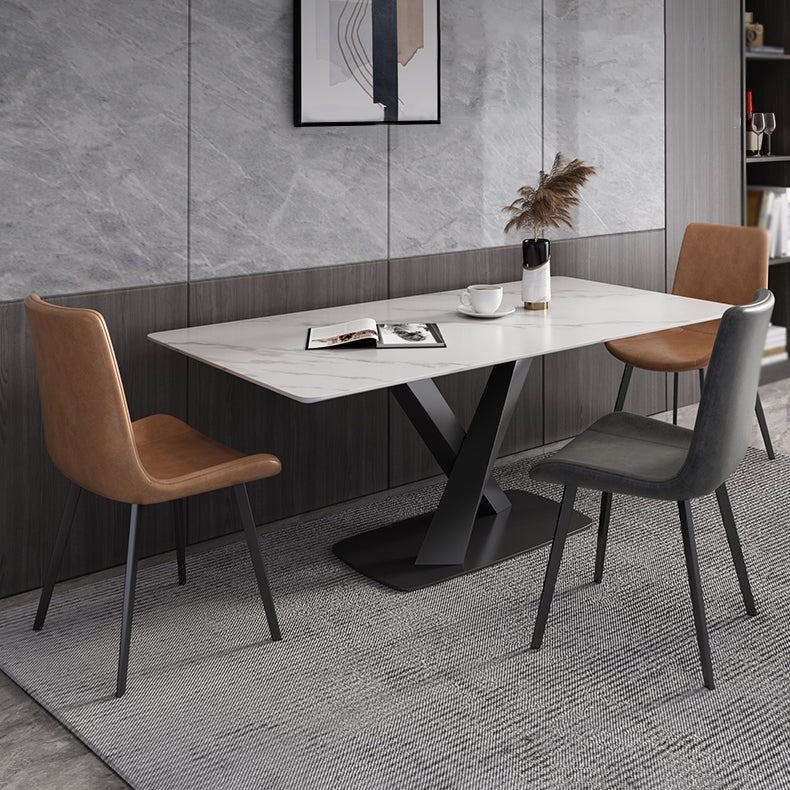 Modern Rectangle Dinette Set 1/3/4/5/6/7 Pieces Dining Table Set with Sintered Stone Top