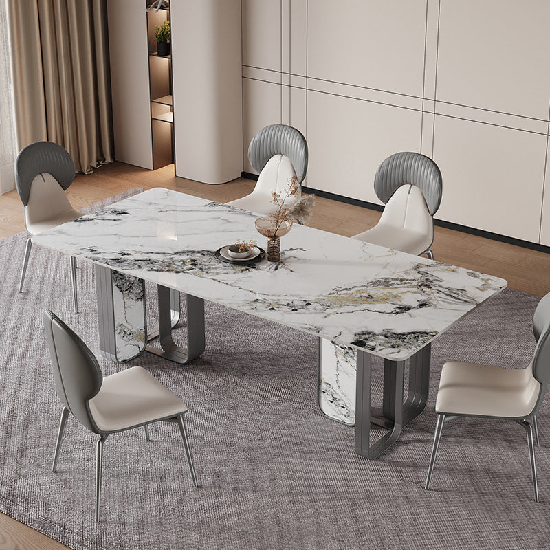 Nordic Sintered Stone Top Dining Set Rectangle 1/2/5/6/7 Pieces Dining Table with Chairs