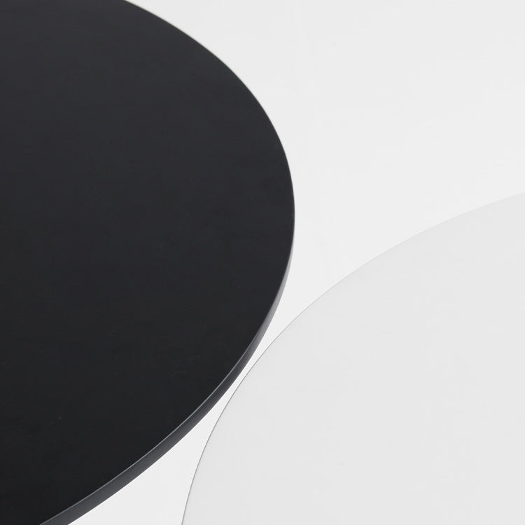 Modern Round Dining Table Wooden Dining Table with Metal Base for Kitchen