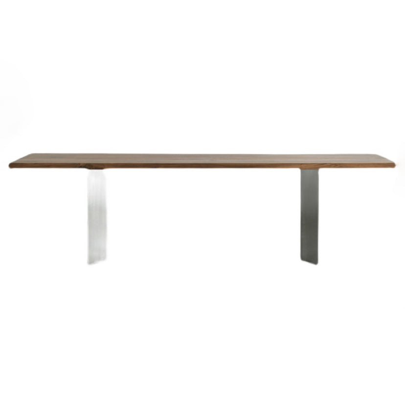 Rectangle Kitchen Dining Table Solid Wood Table Luxury with Double Pedestal Base