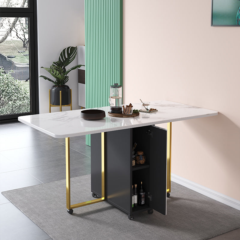 Contemporary Style Dining Table Folding Dining Site Table,59"L x 29.5"W x 29.5"H