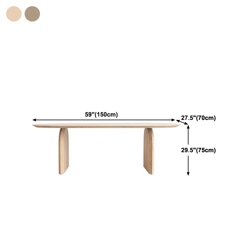 Modern Solid Wood Table for Restaurant Oval Dining Table with Double Pedestal