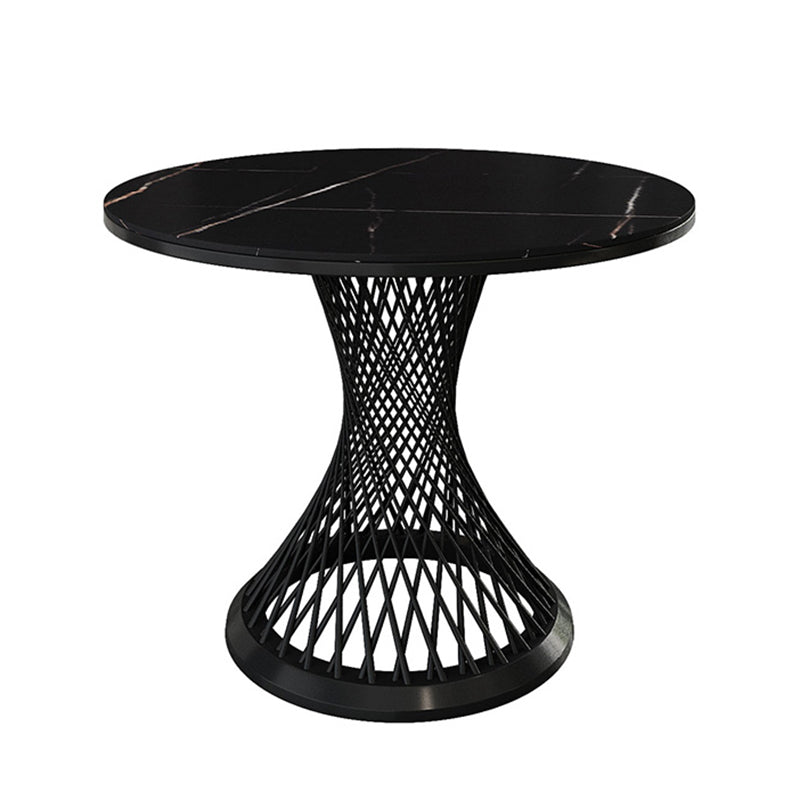 Traditional Luxury Round Stone Dining Table Pedestal Casual Dining Table