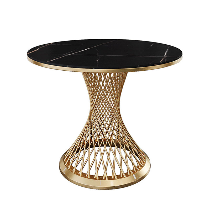 Traditional Luxury Round Stone Dining Table Pedestal Casual Dining Table
