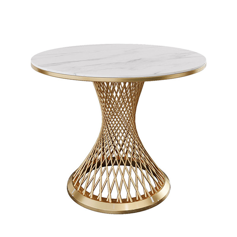 Traditional Luxury Round Stone Dining Table Pedestal Casual Dining Table