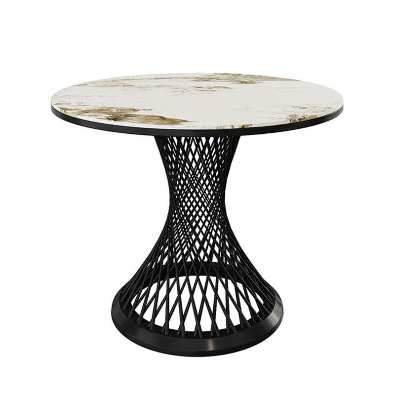 Traditional Luxury Round Stone Dining Table Pedestal Casual Dining Table