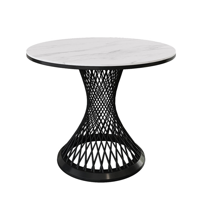 Traditional Luxury Round Stone Dining Table Pedestal Casual Dining Table