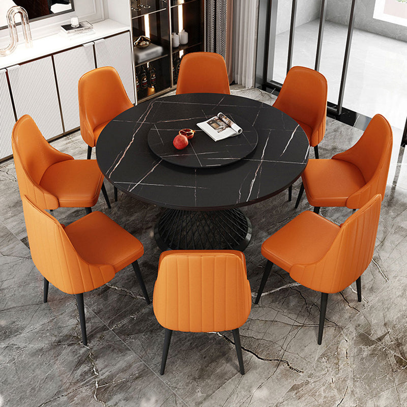 Traditional Luxury Round Stone Dining Table Pedestal Casual Dining Table