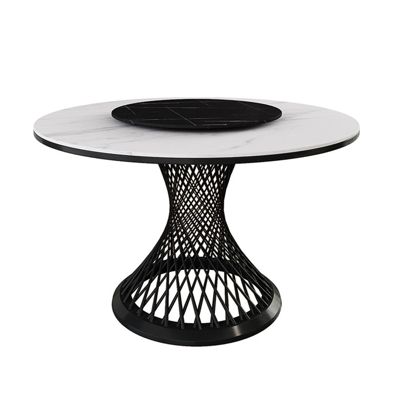 Traditional Luxury Round Stone Dining Table Pedestal Casual Dining Table