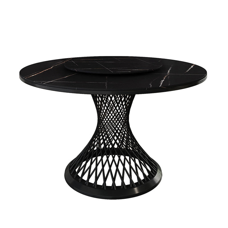 Traditional Luxury Round Stone Dining Table Pedestal Casual Dining Table
