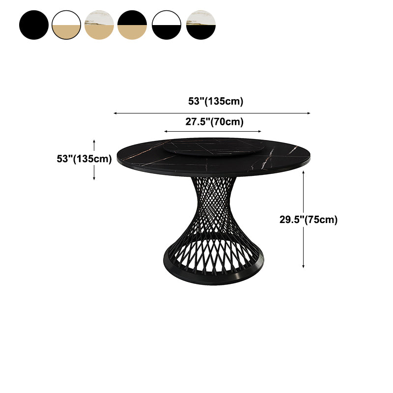 Traditional Luxury Round Stone Dining Table Pedestal Casual Dining Table