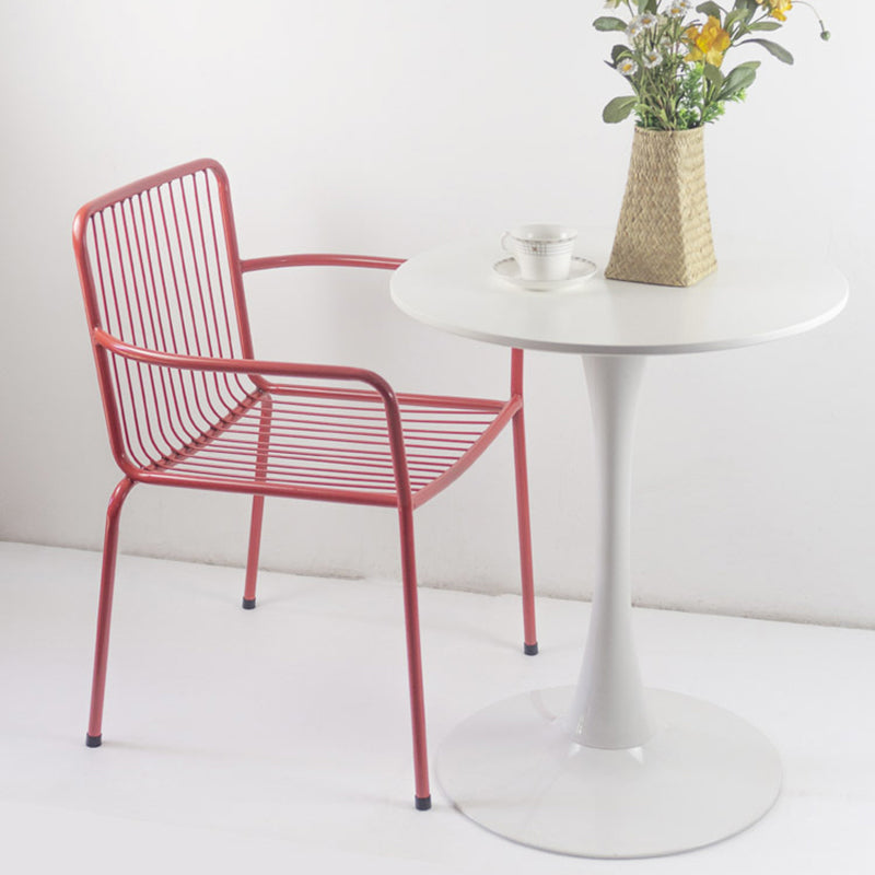 Contemporary Top Dining Table Round Dining Table with Pedestal Base
