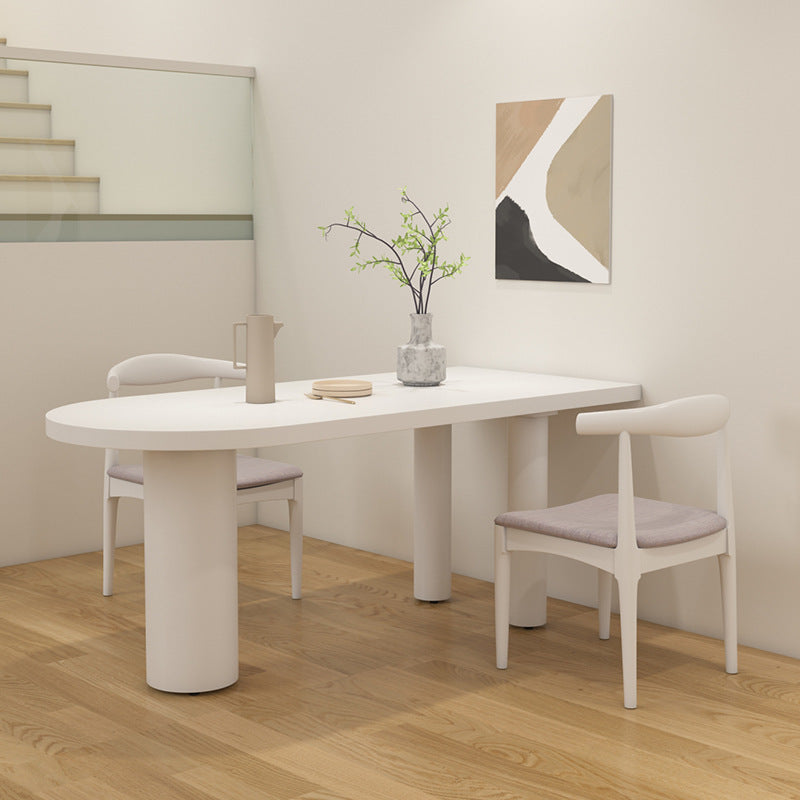 Simplicity Pine Restaurant Table Solid Wood Matte Finish 3 Legs Dining Table