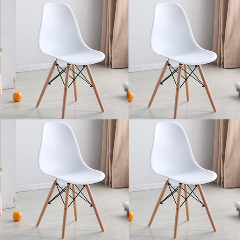 Scandinavian Wood Kitchen Dining Room Chair Open Back Side Chair