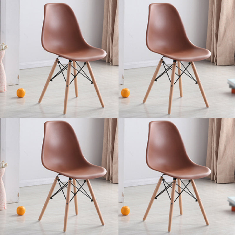 Scandinavian Wood Kitchen Dining Room Chair Open Back Side Chair