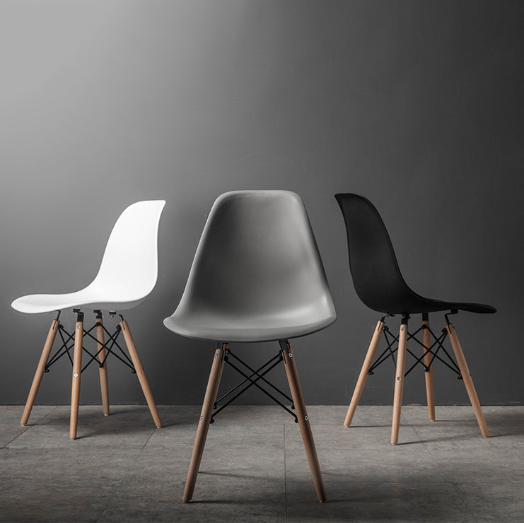 Scandinavian Wood Kitchen Dining Room Chair Open Back Side Chair