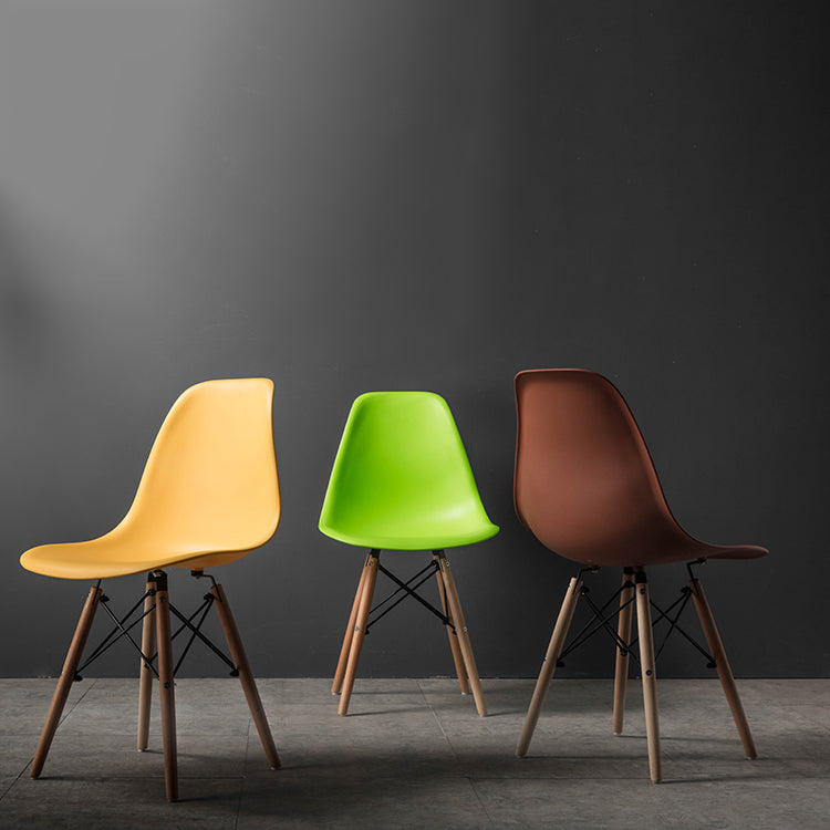 Scandinavian Wood Kitchen Dining Room Chair Open Back Side Chair