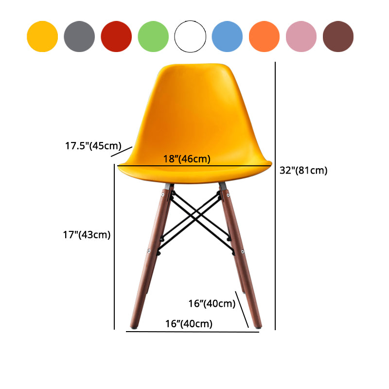 Scandinavian Wood Kitchen Dining Room Chair Open Back Side Chair