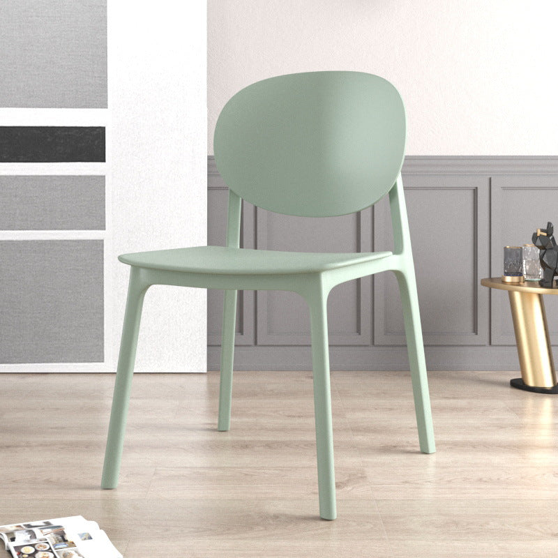 Contemporary Style Stackable Chair Kitchen Armless Chair with Plastic Legs