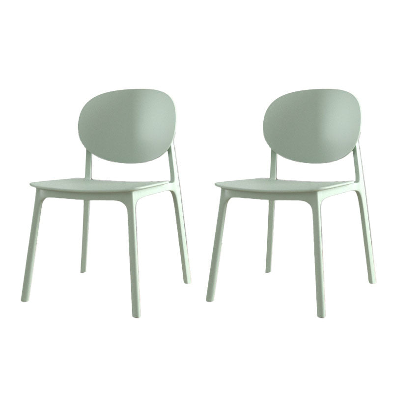 Contemporary Style Stackable Chair Kitchen Armless Chair with Plastic Legs