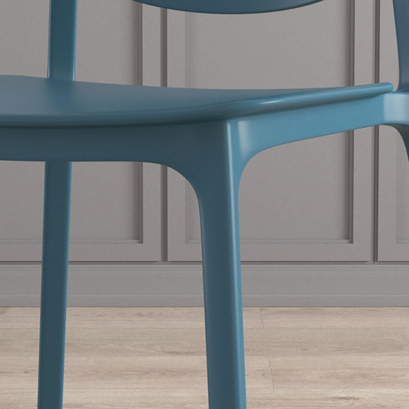 Contemporary Style Stackable Chair Kitchen Armless Chair with Plastic Legs
