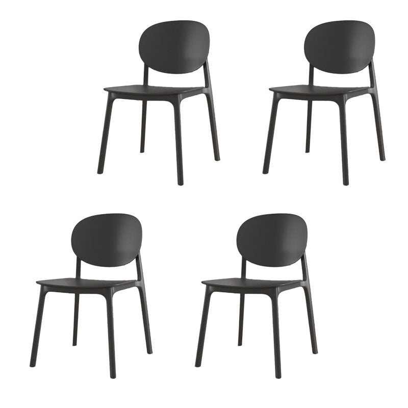Contemporary Style Stackable Chair Kitchen Armless Chair with Plastic Legs