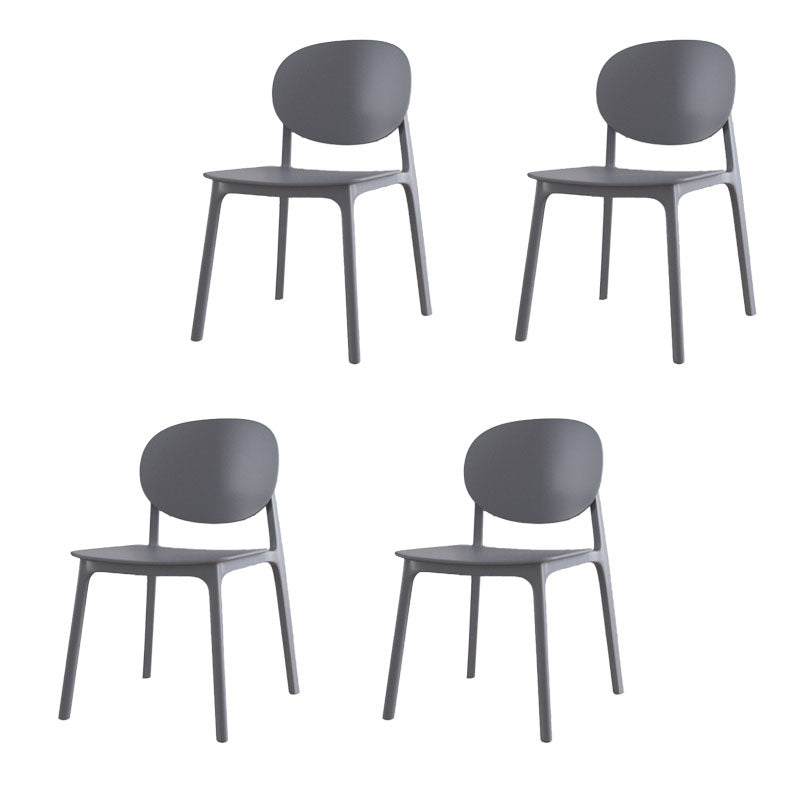 Contemporary Style Stackable Chair Kitchen Armless Chair with Plastic Legs