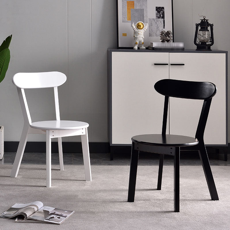 Contemporary Style Open Back Chairs Wood Kitchen Armless Chair