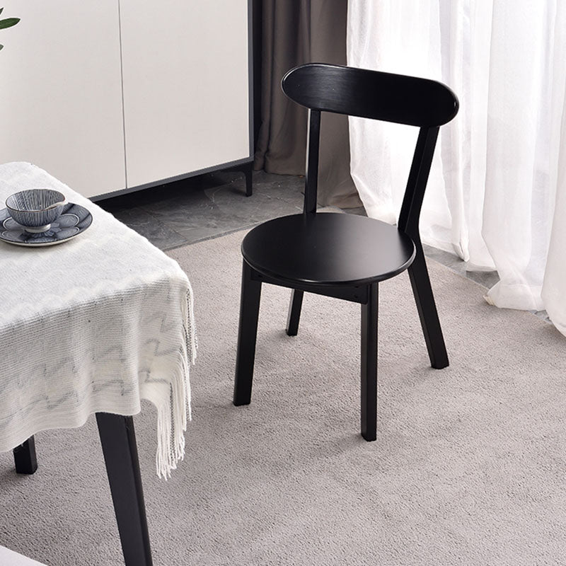 Contemporary Style Open Back Chairs Wood Kitchen Armless Chair