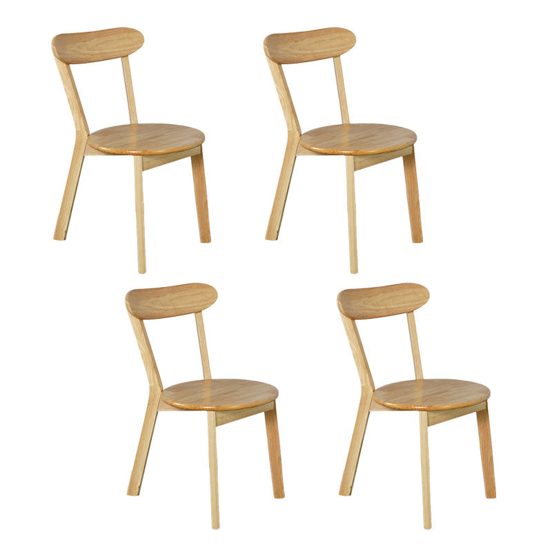 Contemporary Style Open Back Chairs Wood Kitchen Armless Chair