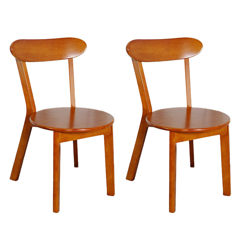 Contemporary Style Open Back Chairs Wood Kitchen Armless Chair