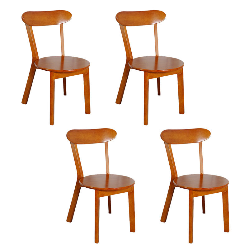 Contemporary Style Open Back Chairs Wood Kitchen Armless Chair