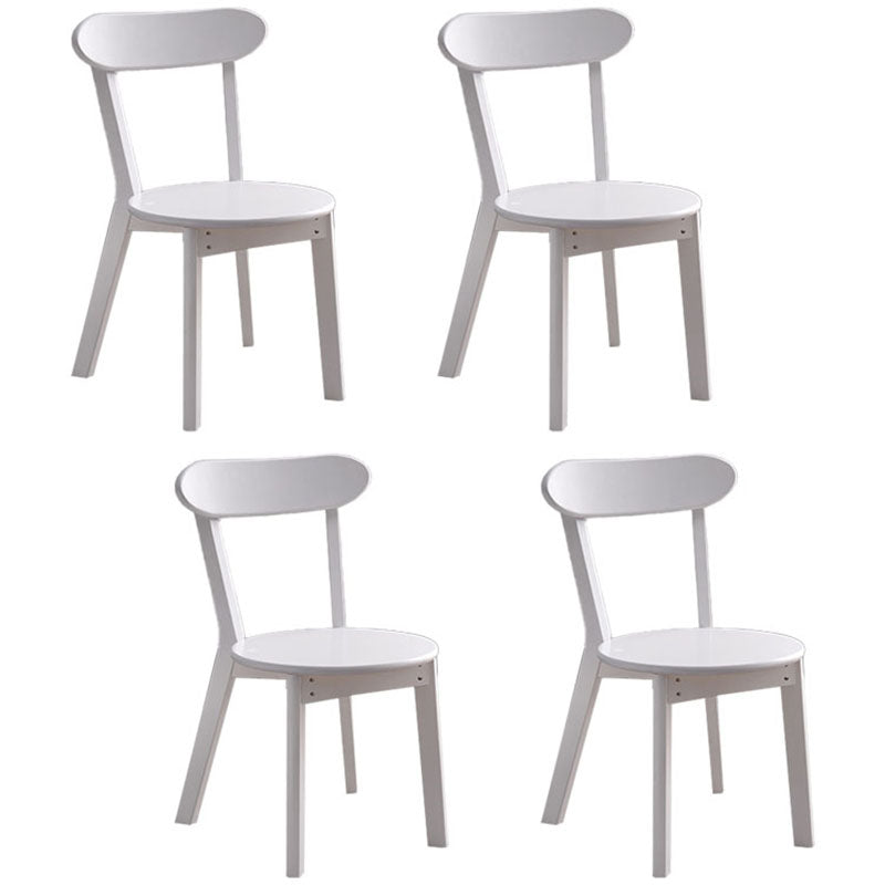 Contemporary Style Open Back Chairs Wood Kitchen Armless Chair