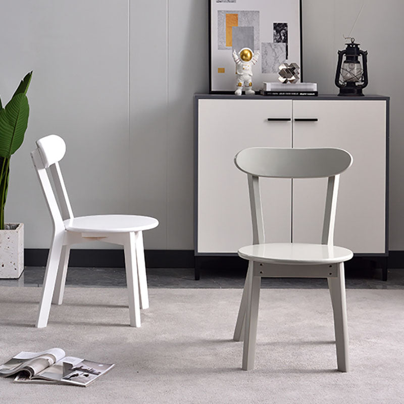 Contemporary Style Open Back Chairs Wood Kitchen Armless Chair