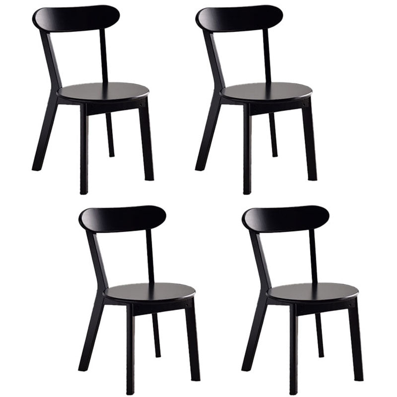 Contemporary Style Open Back Chairs Wood Kitchen Armless Chair
