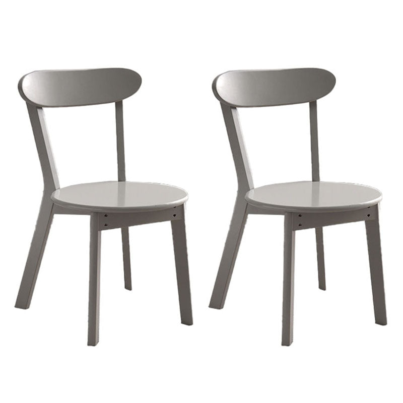 Contemporary Style Open Back Chairs Wood Kitchen Armless Chair