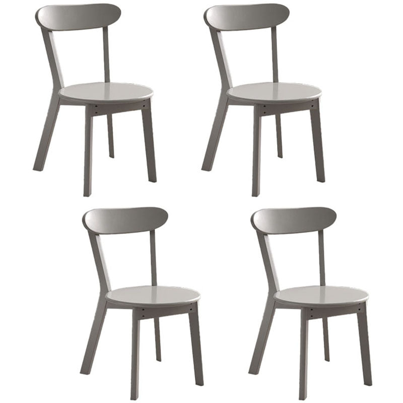 Contemporary Style Open Back Chairs Wood Kitchen Armless Chair